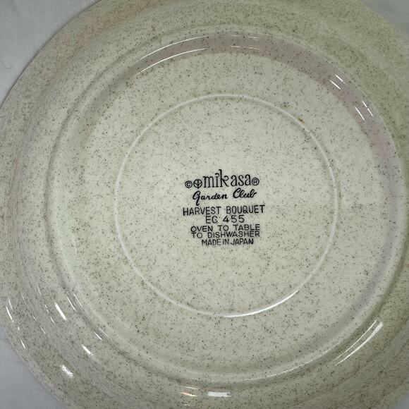 Mikasa VTG Garden Club Harvest Bouquet EC 455 Set 2 Stoneware Floral 8" Plates - Picture 6 of 8